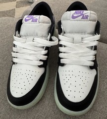 Jordan 1 Retro Low „Black Raspberry“ Shoes Glow In The Dark Size 4Y