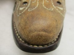 Kids Brown Leather Black Sparkle Inlay Embroidered Cowboy Boots Size 20 MEX