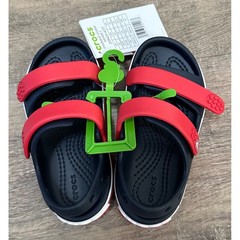 Kids Crocs Crocband Cruiser Sandals Navy/Varsity Red Size C9 NWT