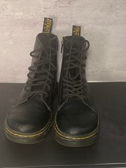 Dr. Martens Docs Kids Size 4 Black Leather Combat Boots 1460J Doc Martin