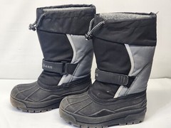 LL Bean Winter Snow Felt Lined Boots Kids Black Gray ~ 238064 ~ Size 12