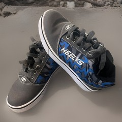 Heelys Propel 2.0 Skate Shoes, Roller Sneakers, Gray/blue Youth Size 5