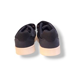 Kids Navy Hook-and-Loop Sneaker EU 33 US 2 Low Top Faux Navy Nubuck, White Sole