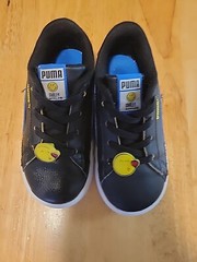 Puma Kids Shoes Black White Yellow Red Smiley Face 😀 Size 9c