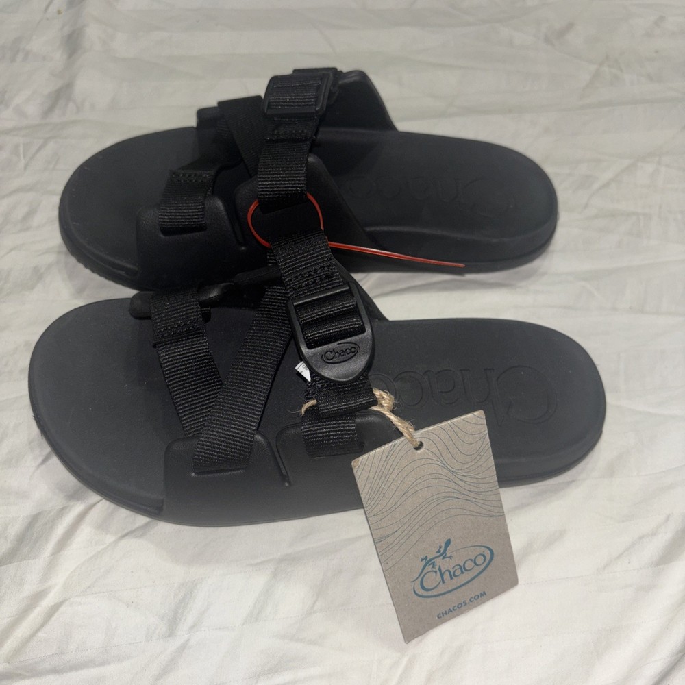 Chaco Chillos Kids Black Slide Sandals Adjustable Straps JCH180337 Size 5 NEW