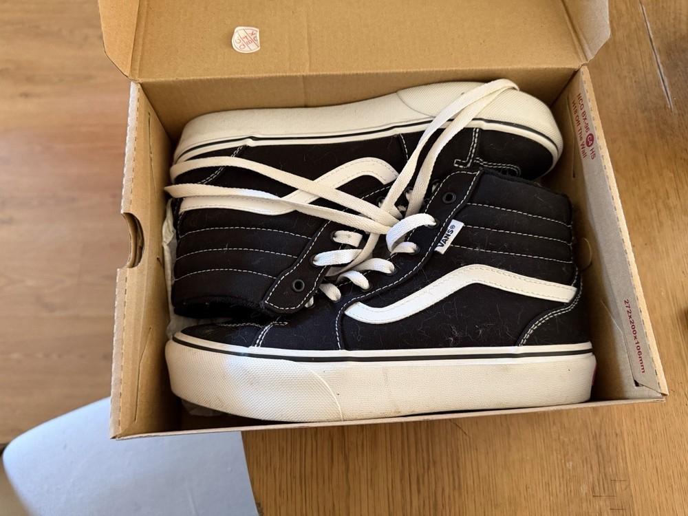VANS high platform Canvas Black/White High Top Sneakers Unisex Kids US 5.0