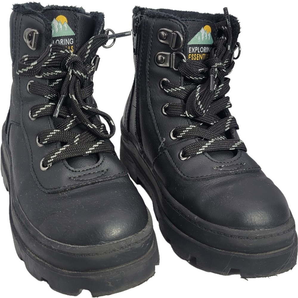 H&M Exploring Essentials Boots Kids Size 11 Side Zip / Lace Hiking Desert Boots