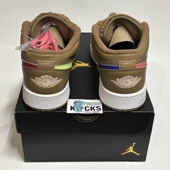 Jordan 1 Low Teddy Bear Grade School Size 6Y YouthKids (UK5.5/EU38.5) DO2233-264