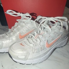 Nike P-6000 (GS) Low Top Lace-Up White/Peach Kids Sneaker 4Y HV5064-100