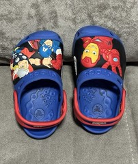 Crocs Marvel Super Hero Squad Clogs Kids 6/7 Captain America Thor Iron Man Used