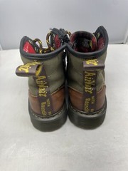 Doc Martens Kids Size 1 Panel Boots 1460 Flannel Lined Army Green & Brown Leathr