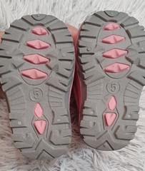 US Sports Kids Snow Boots Pink Multicolor Rainbow Clouds Faux Fur Lined Size 5