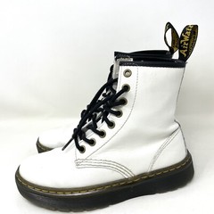 Dr. Martens Zavala Boots Air Wair White Leather Black Lace Up Ankle Size US 4