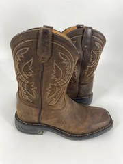ARIAT WorkHog XT Coil Cowboy Boot Youth US 3 Brown Leather Square 10042412