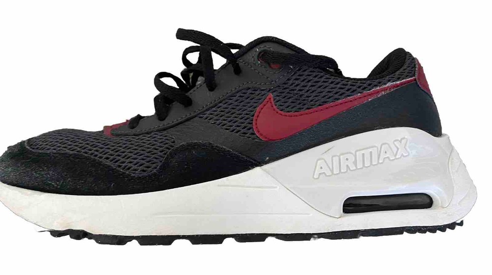 Barely Used Nike Air Max System GS Youth Size 7Y Shoes DQ0284-003 Black Maroon