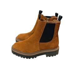Sam Edelman Laguna Kids Suede Leather Chelsea Boots Ginger Brown Lug Sole 1Y