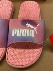 New Puma Cool Cat Prismatic BX JR Slide Sandals Junior 1C Kids Pink Lilac Purple