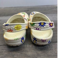 Crocs Toddler C5 Classic Clog White Multi Color Daisy Floral Print 207345