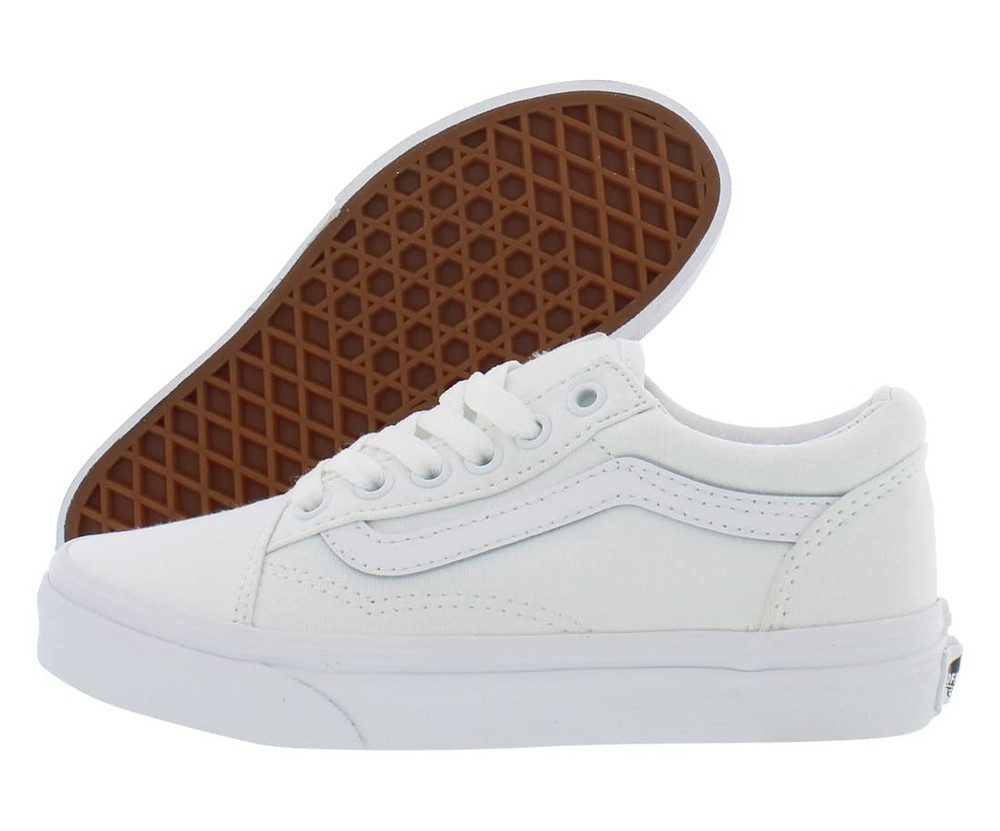 Vans Kids Old Skool Shoes | True White/True White | Authentic New