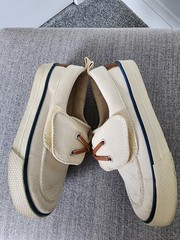 Gymboree Tan Boat Shoes Canvas Lace Up Unisex Kids Size 11 Casual Flat