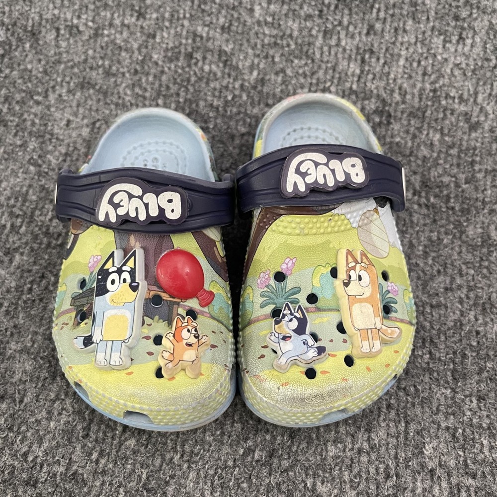 Disney Bluey Crocs Original Classic Clogs Kids Unisex Sz 5 Red Balloon