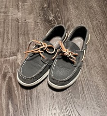 Sperry Boat Shoes Gray Leather Boys size 1