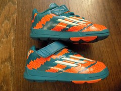 Adidas Toddler Ortholite Athletic Shoes BRIGHT ORANGE TEAL Sneakers sz 7 CUTE!