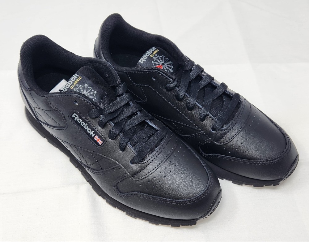 Reebok Classic Black Leather Junior Sneakers 50148 (Size 6) – New in Box