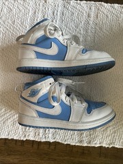 Nike Air Jordan 1 Mid White Legend Blue FZ3932-114 Kids Shoes size 12C