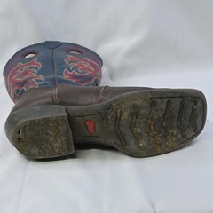 Justin Kids Stampede Double Stitched Rawhide Cowboy Boots2520JR Size 6D