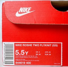 Nike Roshe Two Flyknit (GS) Sneakers – Racer Blue w/ Black Swoosh – Size 5.5Y