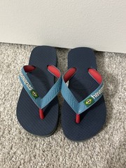 Size 10 Havaianas Blue Brazil flag flip-flops – Unisex, Boy, Girl shoes