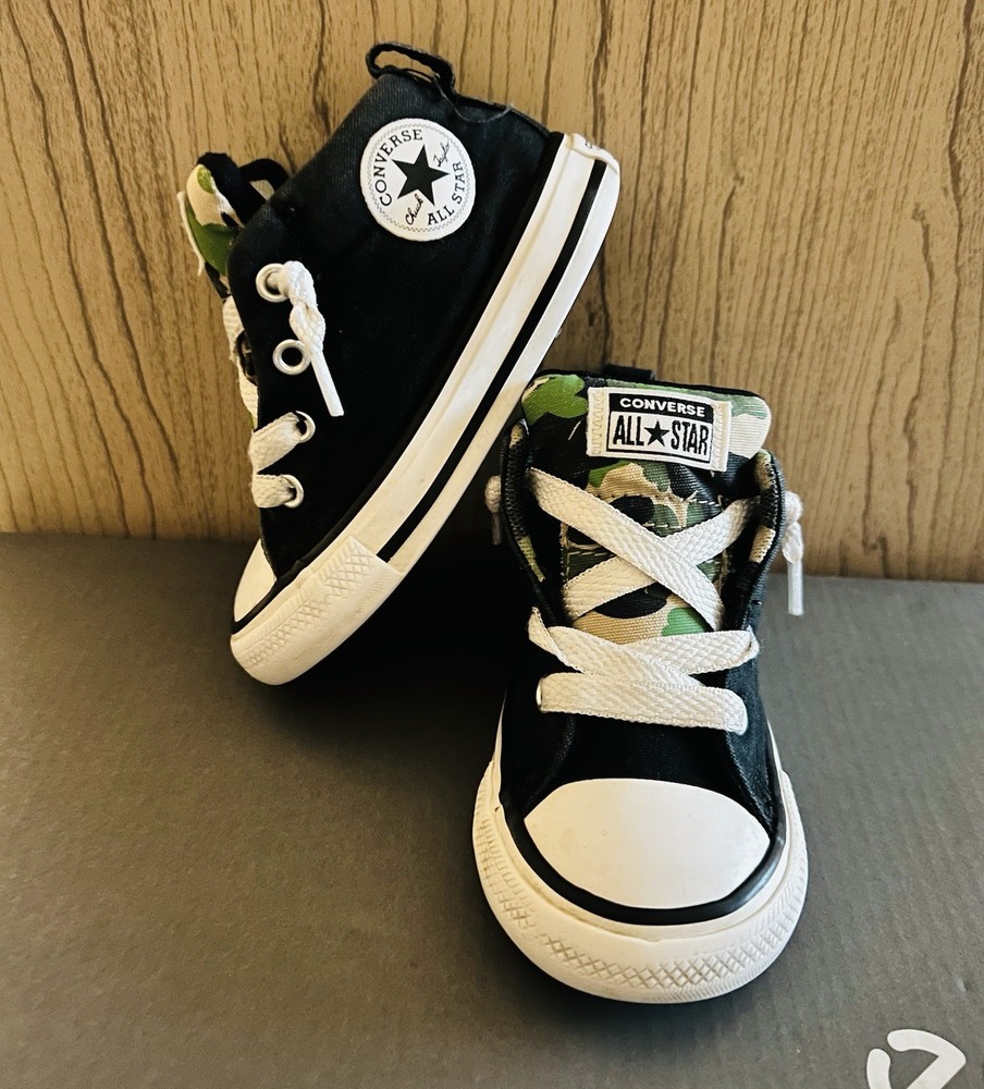 Chuck Taylor Converse All Star Black /Camo (Sz: 6) (Infant/Toddler) Pre-Owned