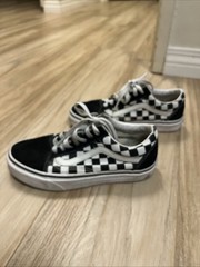Vans Old Skool Checkered Black/white Low Skate Women Size 5.5