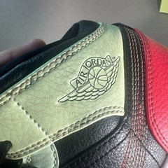 Air Jordan 1 Mid SE Stitched Swoosh Multi-Color Black Ivory Youth 6Y Sneakers