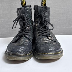 Dr Martens Boots Youth USM 4 Crinkle Metallic 1460 J Glitter Combat Zip Ankle