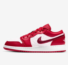 Air Jordan 1 Low SE GS -4Y- DB3621-600 Quilt Dark Beetroot Pink White Valentines