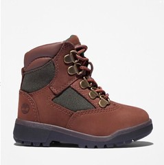 TIMBERLAND TODDLER DARK BROWN GREEN 6” FIELD BOOT KIDS BOYS BEEF BROCCOLI TD