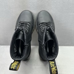 Size 3 – Dr. Martens 1460 J Combat Boots Black Leather Kids Youth Lace Up Zip