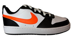 Nike Court Borough Low 2 GS White Total Orange Black BQ5448-115 Size 5Y New