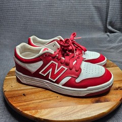 New Balance 480 Athletic Sneakers Unisex Kids Red White US 5 Lace Up