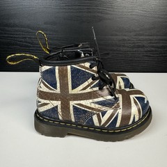 Dr Martens Boots BRITISH FLAG Delaney Union Jack US 6 UNISEX Kids Toddler Laces