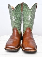 Twisted X YCW0002 Square Toe Leather Riding Western Boots Youth Sz 4