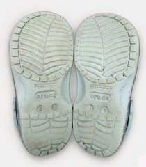 Crocs Classic Blue Glitter Size J1 Junior Clogs Shoes Sandals