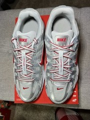 Size 6Y – Nike P-6000 (GS) Metallic Silver/Gym Red (HV5064 002) No Lid
