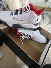 Jordan Stay Loyal Men’s Sneaker 11.5 White/Red/Gray/Black Leather Low