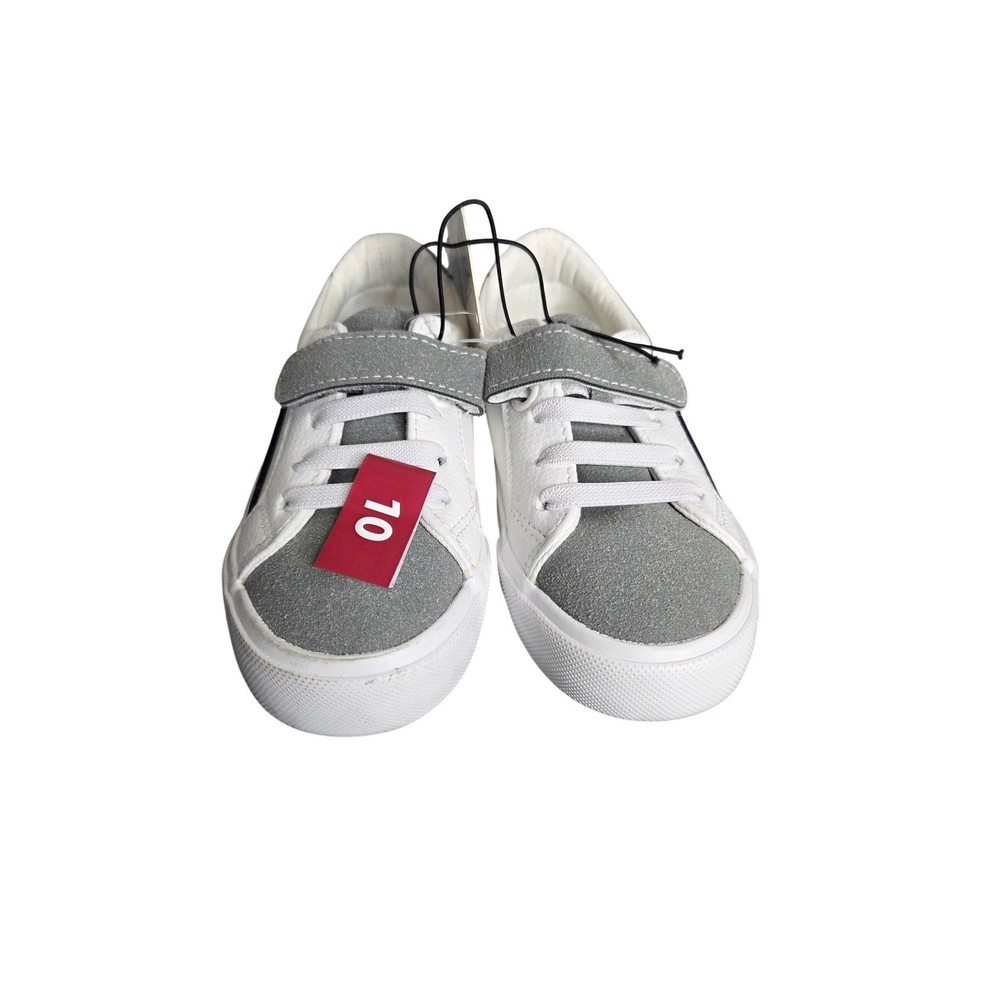 Kids Member’s Mark Play Shoe White Gray Hook and Loop Size 10