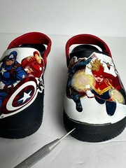 Crocs Marvel Avengers Clogs Junior Size 1 Shoes Captain Marvel Navy Patch Clog