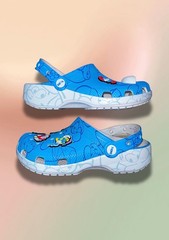 Crocs Classic Clog The Smurfs Blue/White Slip On Clogs Unisex Kids J5