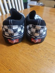 Black & White Checkered Print Vans Slip On Sneakers Men 4.5/women 6.0
